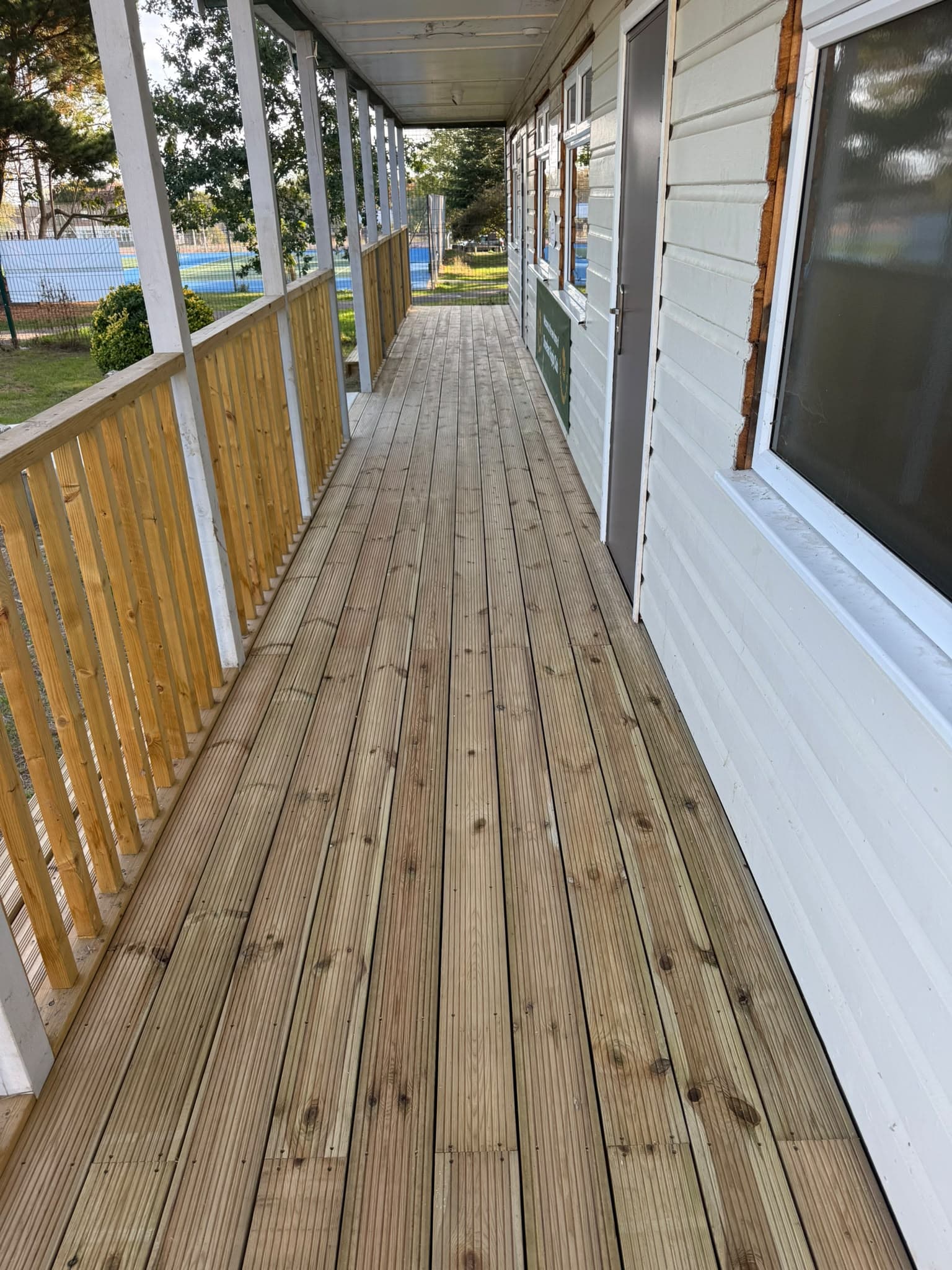 Timber veranda deck and balustrade